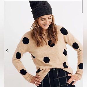 Madewell Dot Graystone Pullover Sweater in Coziest Yarn, GUC, size XL